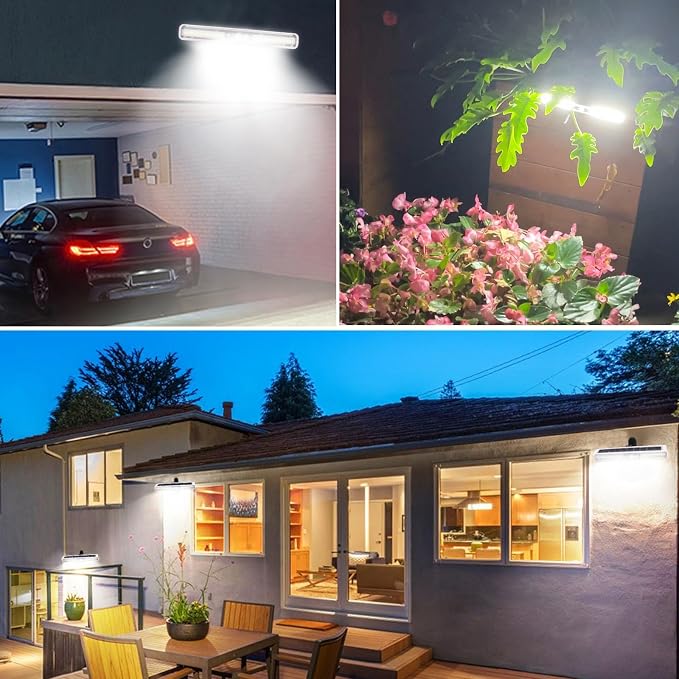 Clip On Solar Motion Lights Outdoor Waterproof, 4 Pack Motion Sensor Outdoor Lights with 36 LEDs, 6000K, Portable Solar Powered Security Light for Fence Garage Camping(White)