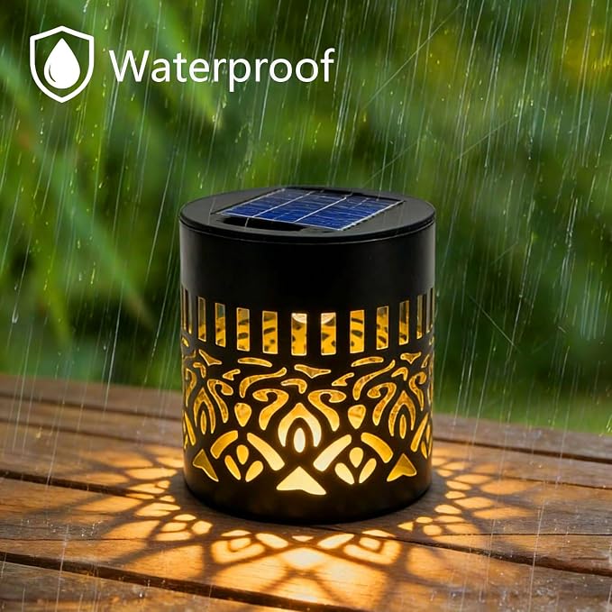 4 Pack Solar Wall Mandala Lights Outdoor, Decorative Solar Fence Mandala Lights Waterproof Metal Solar Powered Deck Step Lights for Garden Patio Post Backyard Yard (Mandala-4 Pack, Warm)