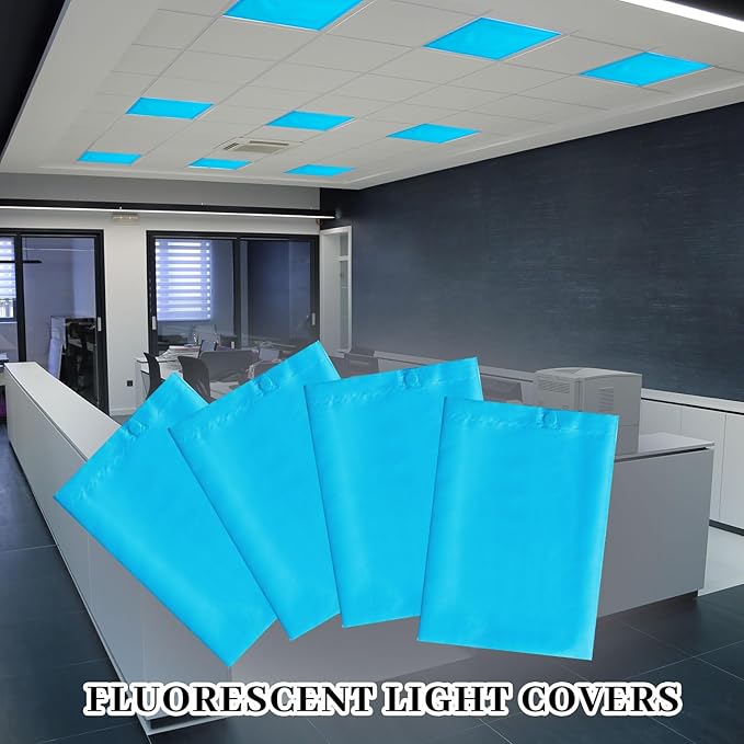 VIHOSE 4 Pcs 2 x 2 Feet Fluorescent Light Covers for Ceiling Lights Classroom Magnetic Light Filters for Reducing Harsh Glare Flicker for Office Classroom Home Drop Ceiling(Pure Style)