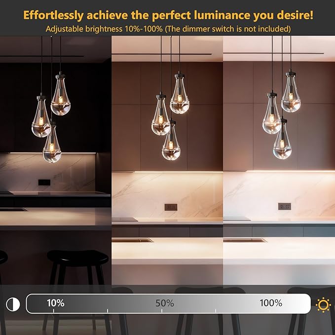 Raindrop Pendant Light Kithcen Island, Raindrop Chandelier Black Teardrop Pendant Lights with Adjustable Hanging Rope,Glass Pendant Light for Dining Room,Corridor (3-Light),Bulb Included