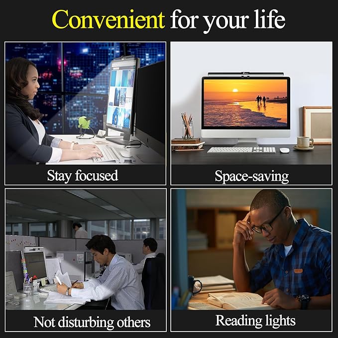 CATPOWER Computer Monitor Light Bar, LED Screen Light Bar for Workspace, Dimmable Monitor Lamp, Button Control Monitor Lamp for Desk/Office/Home/Game, for Eye Caring