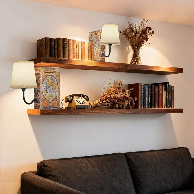 Vintage Bookshelf Lamp Rechargeable, Cordless Book Lamp with Linen Shade, Dimmable Touch Control Table Lamp, Modern Decorative Bookend, Bookshelf Lights for Office Home, Library, Study