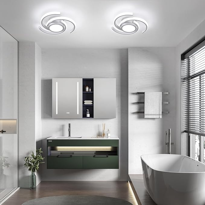 ADISUN LED Modern Ceiling Light,6000K Semi Flush Mount Ceiling Light Fixture, Small Ceiling Lamp for Living Room Bedroom Bathroom Kitchen(D11 in*H2.9 in; 33W)