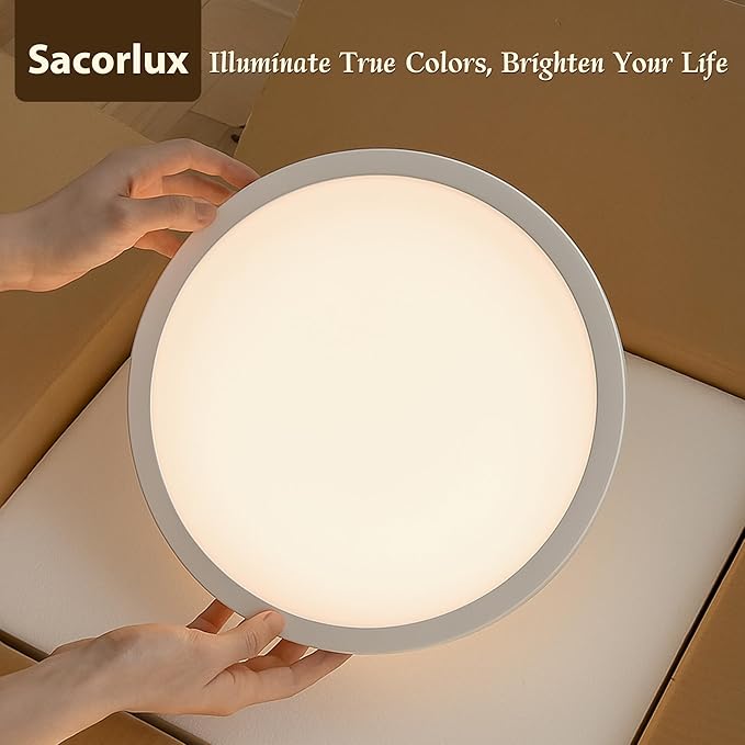2 Pack LED Dimmable Flush Mount Ceiling Light Fixture, 7 Inch 15W 5CCT (2700K-5000K) Selectable Modern Ceiling Light Close to Ceiling Light,for Bedroom, Kitchen, Bathroom, Hallway