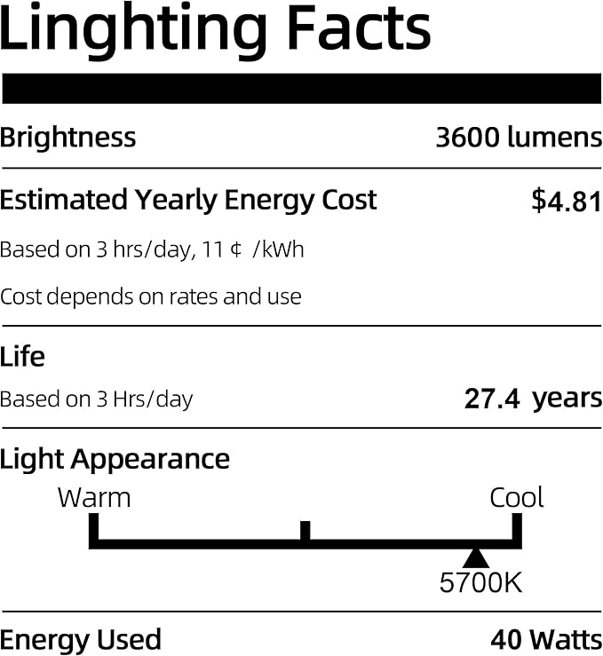 40 Inch Bathroom Vanity Light 3600LM, 5700K Daylight White Modern Bathroom Light Dimmable, AC 120V 40W Matte Black LED Vanity Lighting Fixtures Wall Sconce ETL Certified, 1Pack