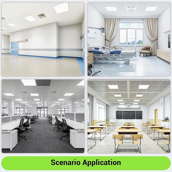 2x2 LED Light Flat Panel 4Pack,40/35/30/25/20W,5 Color Temps 2.7K/3K/3.5K/4K/5K,Dimmable (0-10V) Recessed Drop Ceiling Lights,5200 LM Fixture Flush Mount Ceiling for Office Kitchen Garage ETL-4Pack