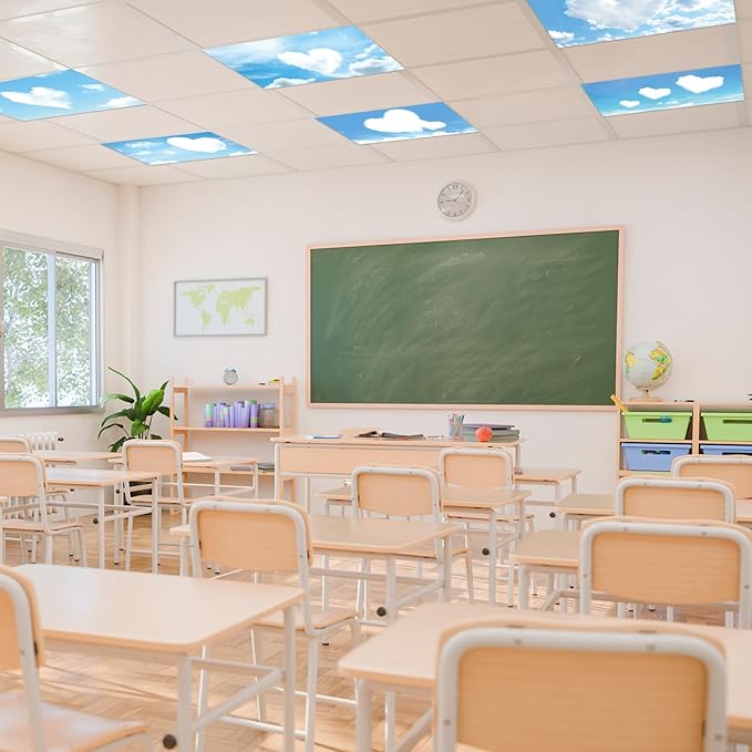 8 Pcs Fluorescent Light Covers with 80 Magnets Decorative for Classroom Ceiling Light 4 x 2 Feet Magnetic Lights Covers Filter Easy Install for Office Hospitals & Home Drop Ceiling Supplies (LOVE)