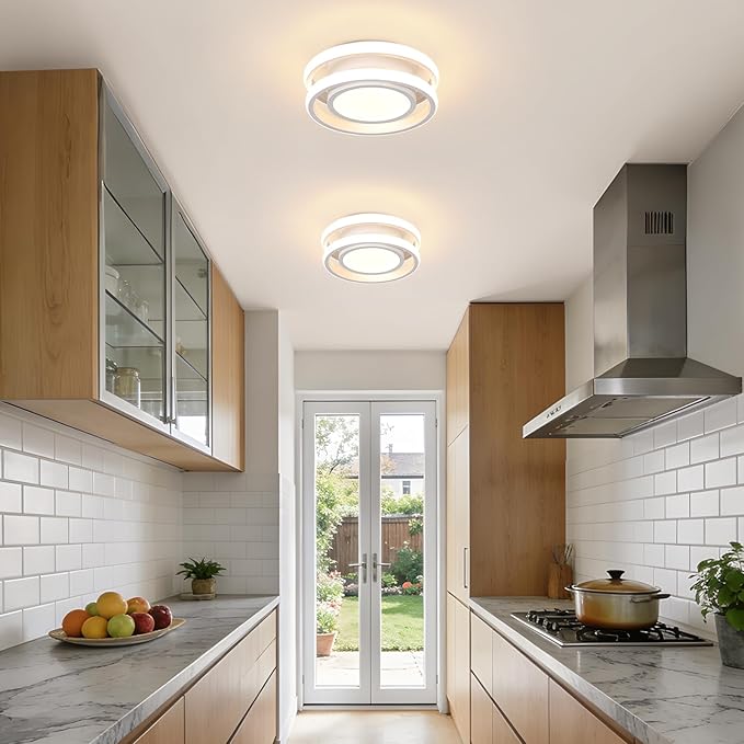 CANEOE Modern Led Ceiling Lights, Small Led Close to Ceiling Light Fixture,32W Round LED Ceiling Lamp for Bedroom Hallway Aisle Corridor Light Lighting (Warm White,3000K)