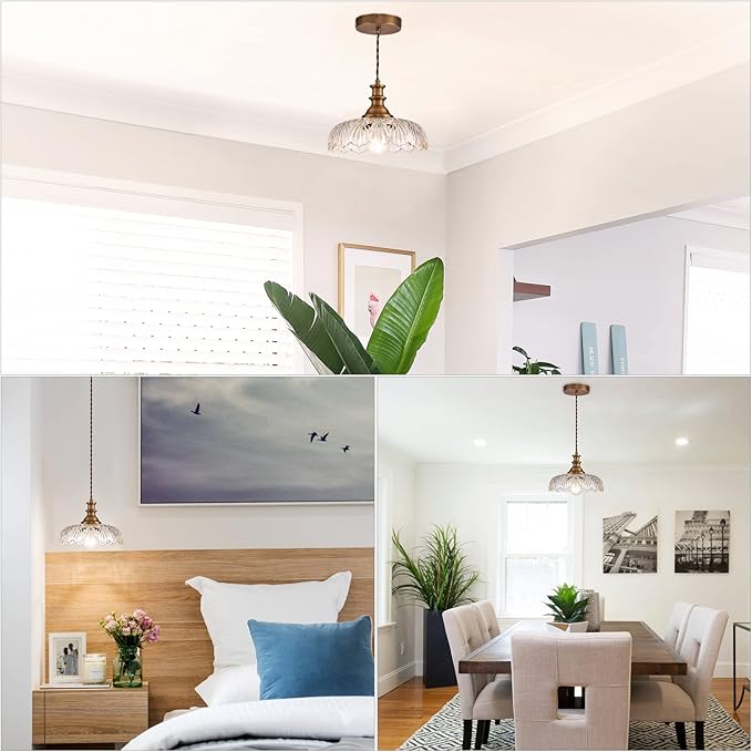 HDDFL Vintage Pendant Lights Fixture Modern Pendant Lighting Fixtures Hanging Lamp for Kitchen Island Bedroom Living Room Hallway 2 Pack