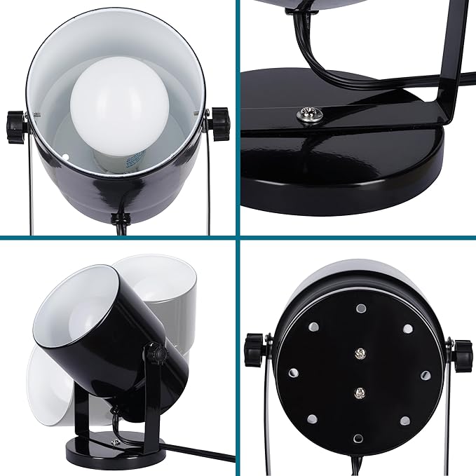 Catalina Lighting 24291-000 Multipurpose Spotlight Accent Lamp, Desk or Wall Mount Lamp for Office, Living Room, Dorm or Bedroom, Smart Home Compatible, Bulb Not Included, 7.5", Metallic Black
