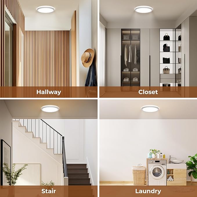 Matane Dimmable Motion Sensor LED Ceiling Light with Remote, 9 Inch Wired Flush Mount 3000K 4000K 5000K, 1800LM Motion Sensor Light Indoor for Closet Hallway Laundry Stairs White New Version