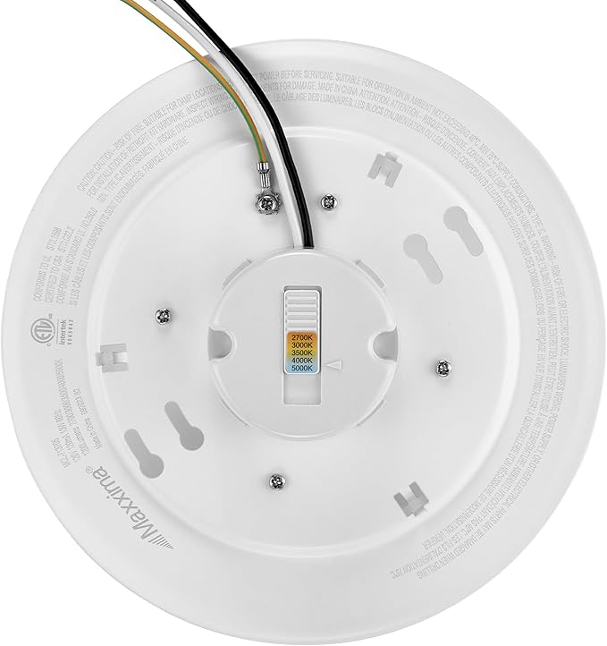 Maxxima 7.5 in. LED Flush Mount Ceiling Light Fixture, 1200 Lumens, 5 CCT 2700K/3000K/3500K/4000K/5000K, Round Disk Light, Dimmable, Recessed Can or J-Box Install