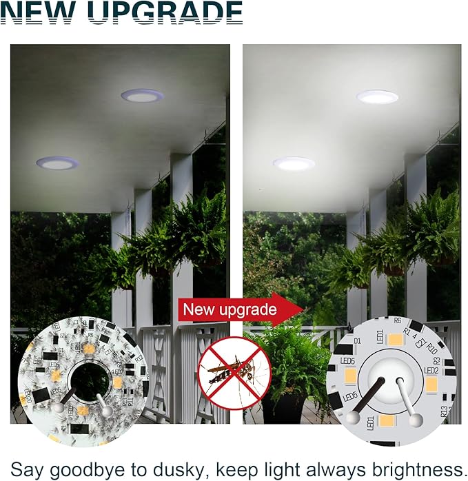TOPELER 6in Dimmable Flush Mount Ceiling Recessed Light, 15W 4000K Cool White Low Profile Surface Mount LED Disc Light, Installs with J-Box or Recessed Canister, ETL-Listed Approvel, 6 Pack