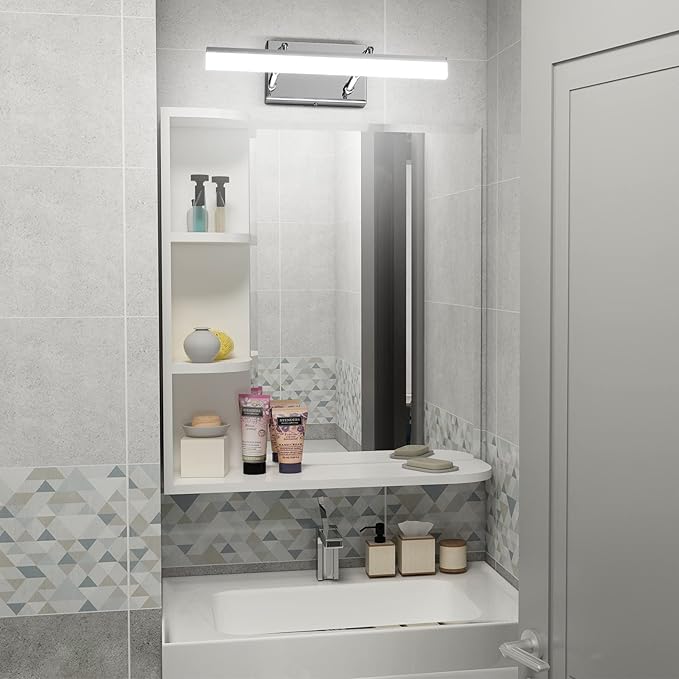 Aipsun 15.7 inch LED Vanity Lights Adjustable Bathroom Wall Light Bathroom Lighting Fixture Over Mirror Chrome Modern Vanity Lighting 5500K