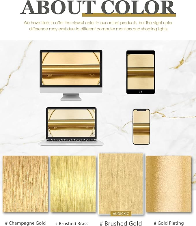 Bathroom Light Fixtures, 2-Light Brushed Gold Vanity Lights with Globe Clear Glass, Champagne Bronze Vanity Lighting Fixtures Over Mirror, AD-22280-2W-GD