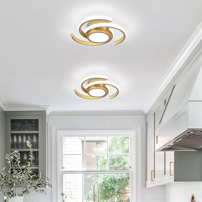 ADISUN LED Modern Ceiling Light,6000K Semi Flush Mount Ceiling Light Fixture,Unique Ceiling Lights for Living Room Bedroom Corridor Aisle Hallway Indoor Ceiling Lamp (D11 in*H2.9 in; 33W)