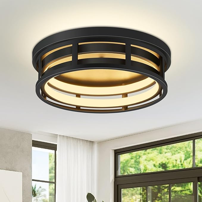 ZHU YAN LED Flush Mount Ceiling Light Fixture,Modern Hallway Light Fixtures Ceiling,3 Color Selectable Light Fixtures Ceiling Mount for Kitchen Hallway Entry Bedroom (2 Pack)