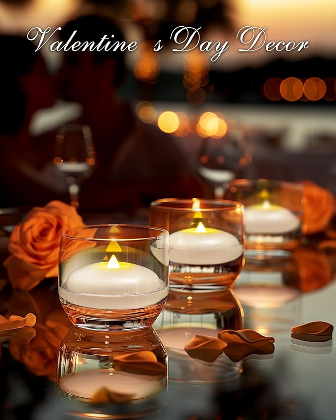 Homemory 48 Pack 3” Flameless Led Floating Candles, 200 Hour White Battery Operate Waterproof Tealights for Cylinder Vases, Centerpieces at Wedding Decor, Party, Pool
