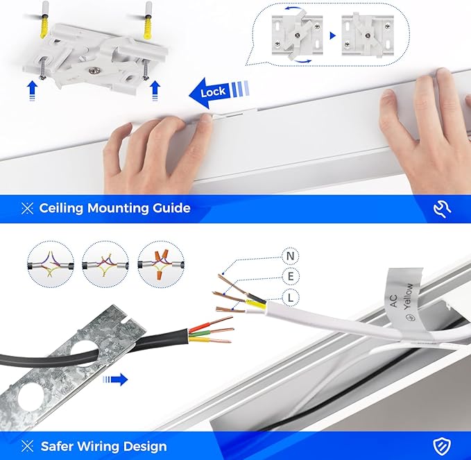 Barrina 5568 Remote Series 4FT LED Linear Light, 2nd-Generation, 45W Seamless Connection, 3000K-6000K Color Changing, Dimmable Hanging Office Shop Light Fixture with Remote Control, White, 1 Pack