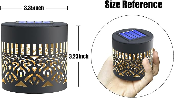 Hapjoy Solar Fence Lights 4 Pack Solar Deck Lamps Outdoor Decorations Powered Step Lights Wall Waterproof LED Warm Decorative Lighting for Garden (Butterfly-Star, 4)
