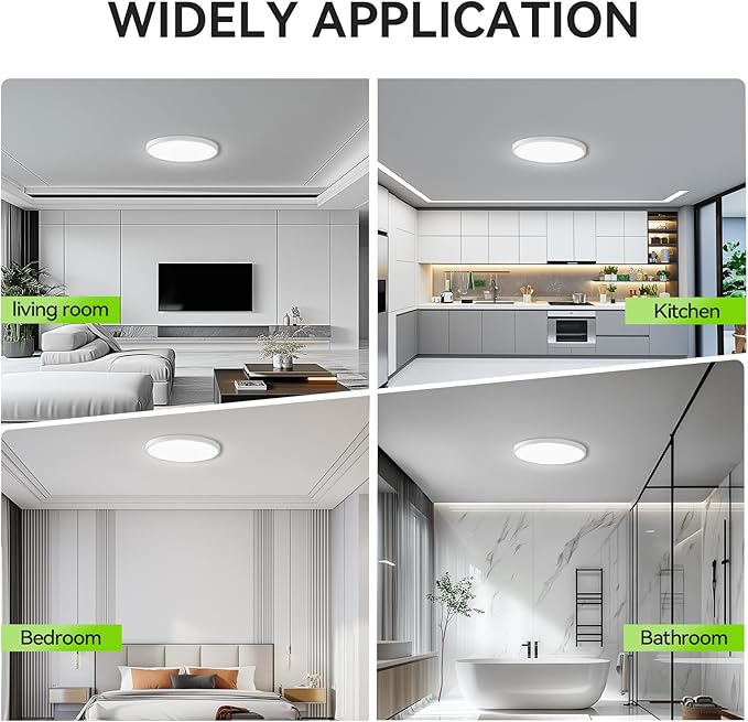 MODERN 6 Pack 28W 3200lm Flush Mount LED Ceiling Light, Super Thin 12 inch, 5000K Daylight, Undimmable Ceiling Light Surface Mount for Bedroom, Living Room, Dining Room