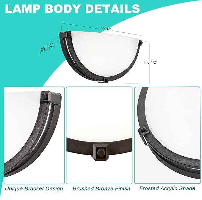 13 inch Dimmable LED Wall Sconce, Half Moon Wall Light Fixture, 3000K/4000K/5000K Color Temperature Adjustable, Modern Bathroom Vanity Light Fixtures,Super Bright 950 Lumen (Oil Rubbed Bronze)…