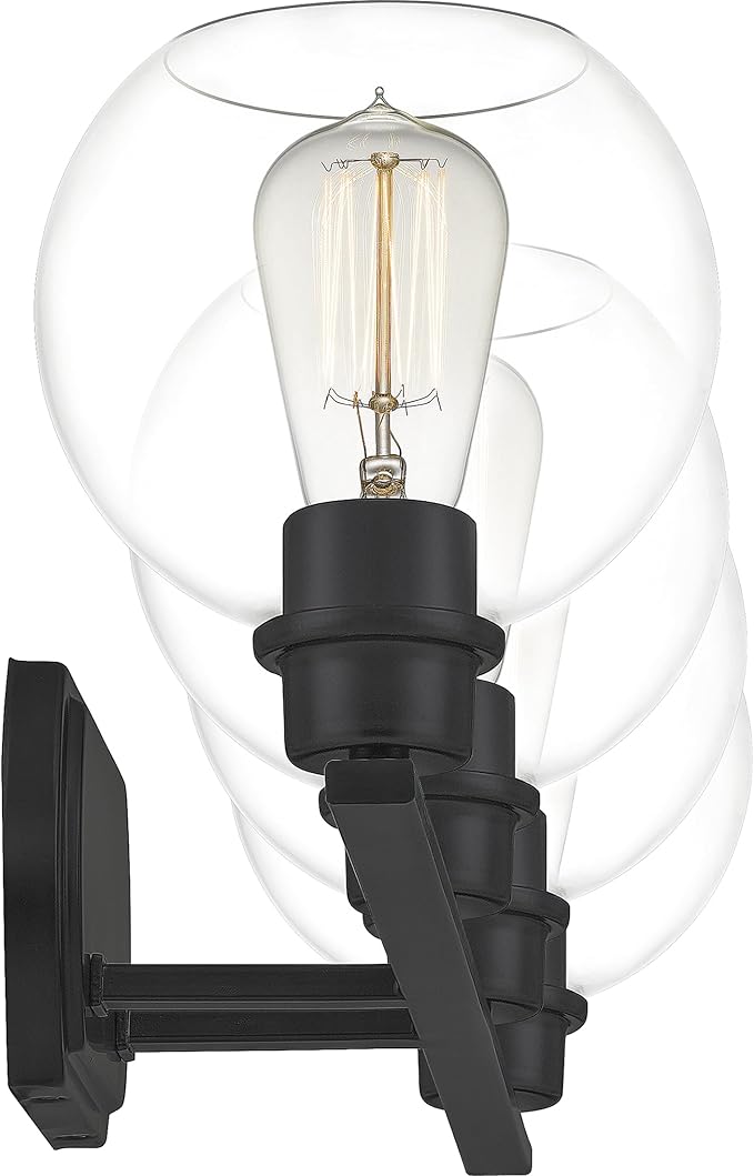 Quoizel PRUC8636MBK Pruitt Blueprint Vanity Bath Lighting, 4-Light 100 Watts, Matte Black