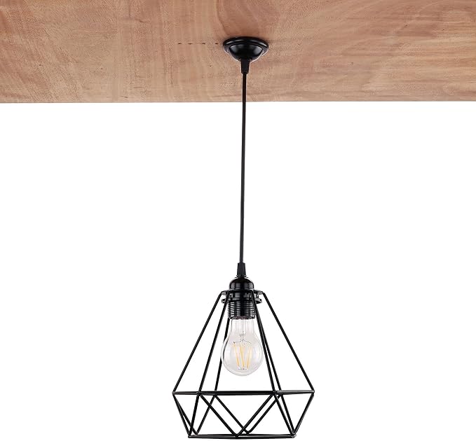 ACBungji 4 Pack Industrial Mini Pendant Light Kit, E26/E27 Base Lampholder Pendant Light Cord Adjustable Hanging Light Kit for Kitchen Bedroom Home Corridor Studio Office