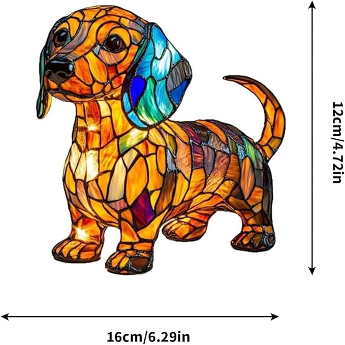 Dachshund Lamps -Dogs Series Art Night Light, Retro Stained Resin Night Light, USB Cute Pet Dog LED Desk Lamp,Vintage Home Decor, Fun Gift for Dog Lover(Dachshund)