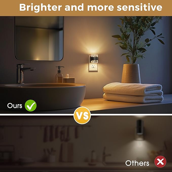 L LOHAS LED Night Light, RGB Bubble Night Lights Plug into Wall, 10-Color Change Night Light,Dimmable Nightlights with Dusk to Dawn Sensor for Rooms Bathroom Hallway