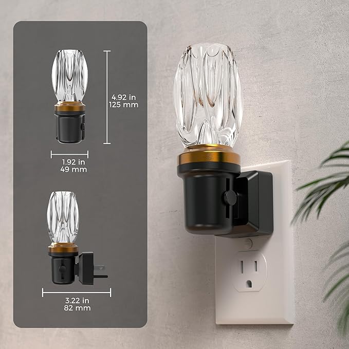 L LOHAS LED Night Light, Dimmable Night Lights Plug into Wall, Automatic Nightlights Plug in, Light Sensor, 3000K 100LM Adjustable Brightness, LED Nightlight Crystal for Bathroom Bedroom Hallway,1Pack