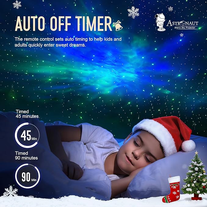 Christmas Light Projector Indoor - Red Astronaut Galaxy Projector, Festive Holiday Decor, Romantic Lights for Bedroom, Unique Christmas Gift with Remote & Timer