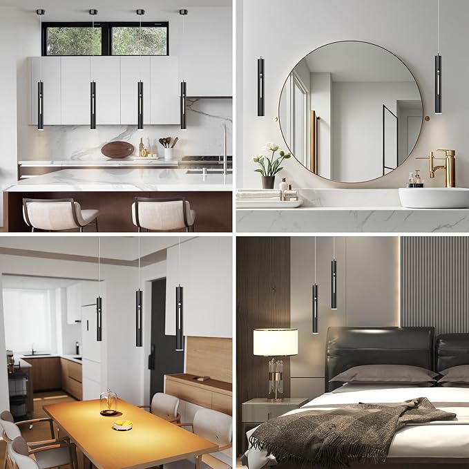 Battery Operated Pendant Light,Rechargeable Hanging Light with Remote,Wireless Modern Pendant Lights with 6000 mAh Battery,3 Color Dimmable,Battery ceiling light for Bedroom,Kitchen Island,hallways