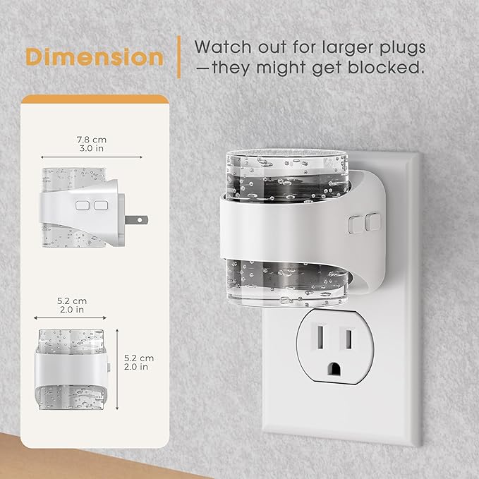 Briignite Night Light Plug into Wall, Dimmable Night Light with Bubble Design 3000K/4000K/5000K & 3 Brightness Levels for Baby Nursery Hallway Bathroom Kids Room, 3CCT, White Cover