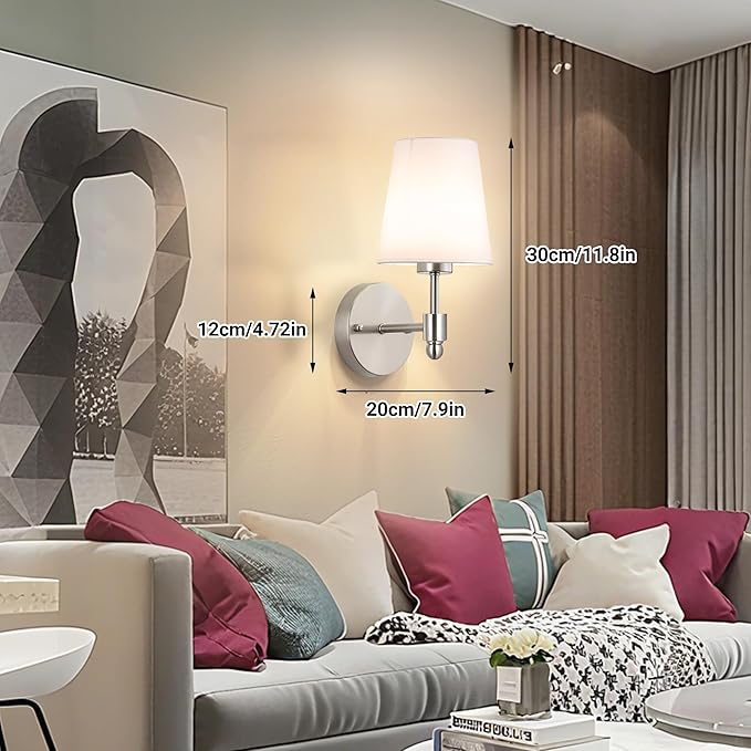 YHCDLAMP Battery Operated Wall Sconces Set of Two, Rechargeable Wireless Wall Lights with 10000mAh RGB Dimmable Detachable Bulb, Battery Sconces Wall Decor with Remote for Bedroom Living Room Hallway
