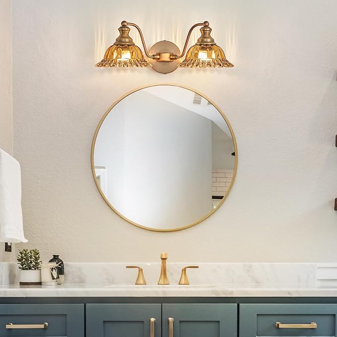 XIEDUN Tea 2 Light Vanity Light Bathroom Light Vanity Lights for Bathroom Vanity Light Fixtures