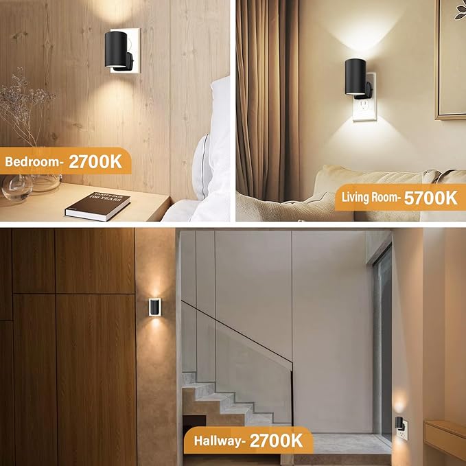 ETL Certified 5700K Night Light Plug in, Modern Night Lights Plug into Wall, Dusk to Dawn Sensor LED Nightlight, Cool White, Adjusted Brightness, Night Light for Kids,Hallway,Stairway, 2 Pack