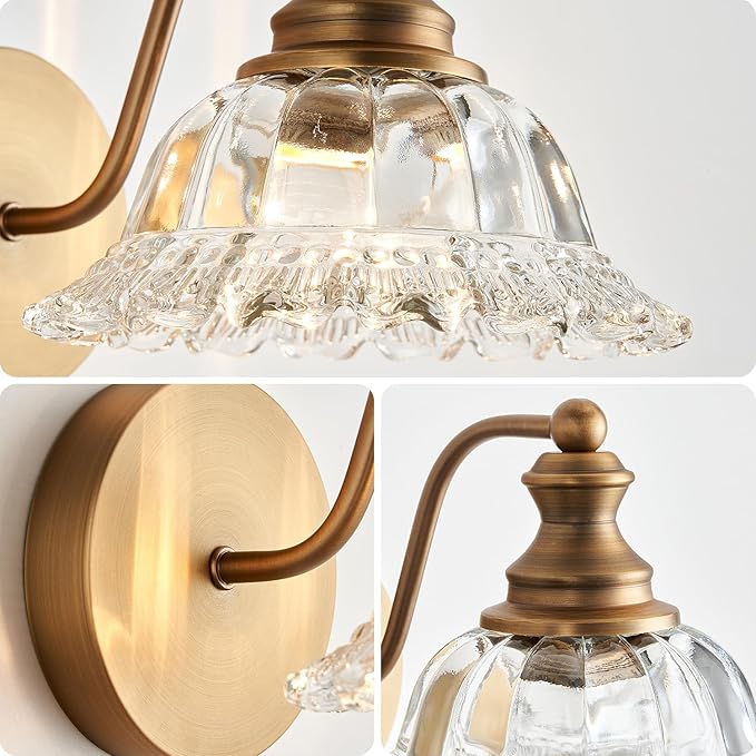 XIEDUN Vintage Wall Sconces Brass Wall Sconces 1 Light Wall Lights for Living Room