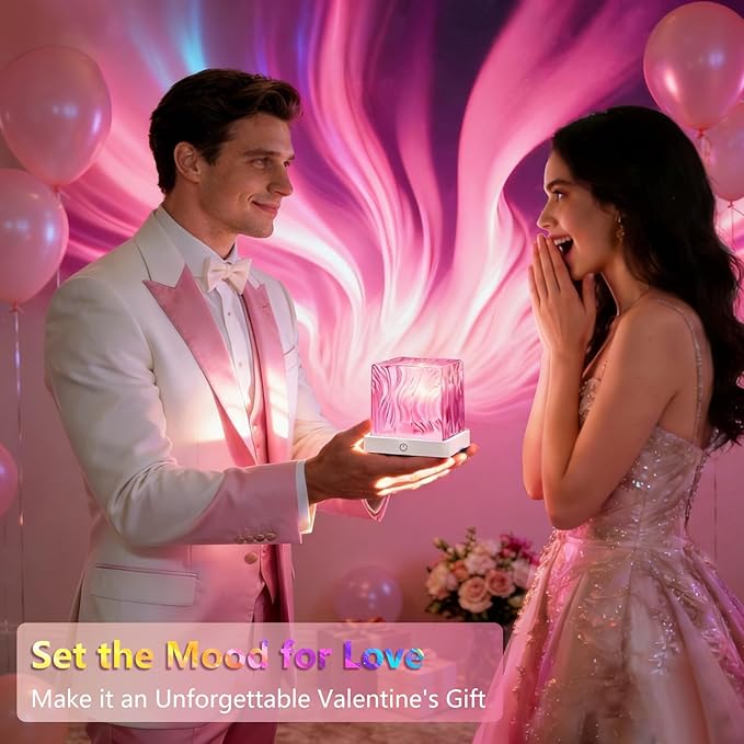 HUMIIEYE Northern Lights Projector, Cube Aurora Galaxy Projector with Remote, 16 Color Mood Lighting Dimmable Ocean Light, Memory Function, Trendy Cute Stuff for Teen Girls Gifts Bedroom Room