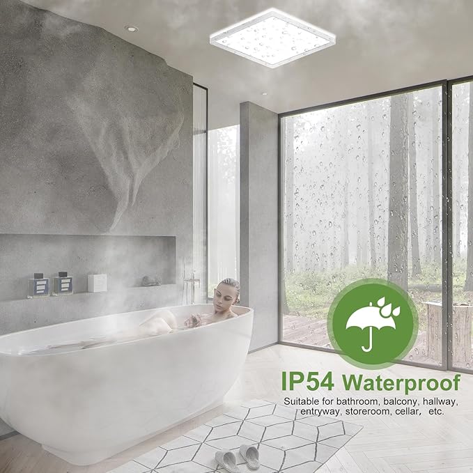 LEZOE 24W Motion Sensor LED Ceiling Light dimmable with Remote, 12Inch 2400lm 3000K/4000K/6500K Flush Mount Ceiling Lighting Fixture, Radar Sensor Lamp for Hallway Closet Laundry Porch Stair