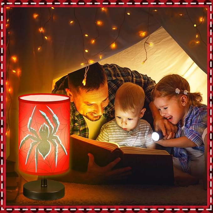 Glooglitter Spider Table Lamps Gifts 3 Colors Dimmable Lights 9.72 x 5.12 Inch Spider Night Light Bedroom Bedside Lamps for Room Bedroom Desk Home Decor Birthday Gifts