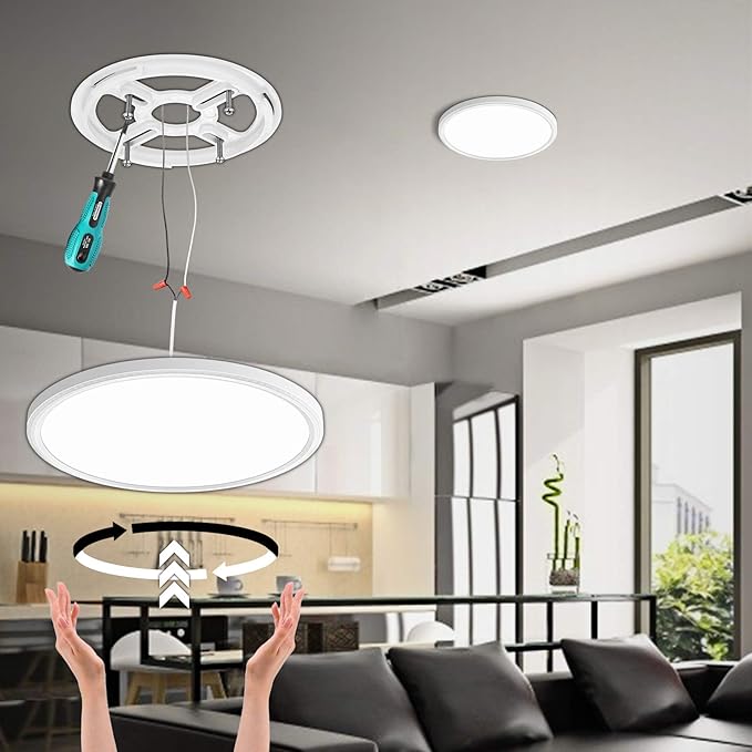 MODERN 2 Pack Dimmable LED Flush Mount Ceiling Light,12inch 28W High Bright 3100lm, Smart app Control, Super Slim Ceiling Light, LED Ceiling Light for Bedroom,Living Room, Dining Room