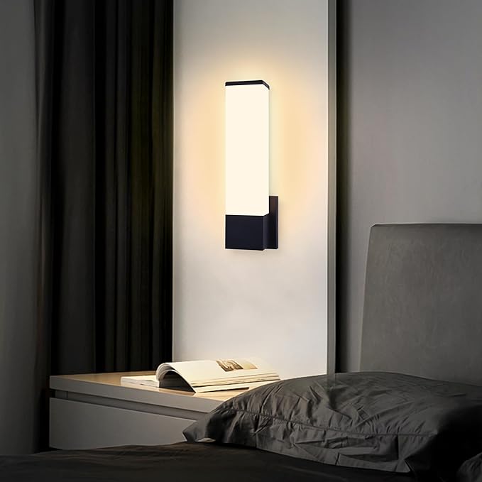 Kalium 14in Modern Wall Sconces, Dimmable Bathroom Vanity Lights, 3000K Warm White LED Indoor Sconces Lighting for Bathroom, Stairs, Living Room, Bedroom. Hardwired.