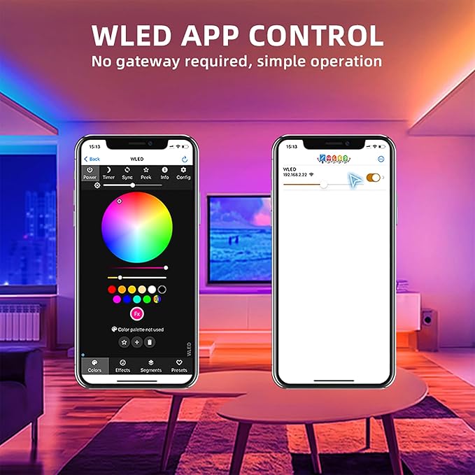 ESP32 WLED LED Strip Controller with 16A Fuse Dynamic RGB IC DIY Port WiFi App Control Easy Wiring Terminal for WS2811 WS2812B SK6812 SM16703P Programmable FCOB Addressable Strip Light