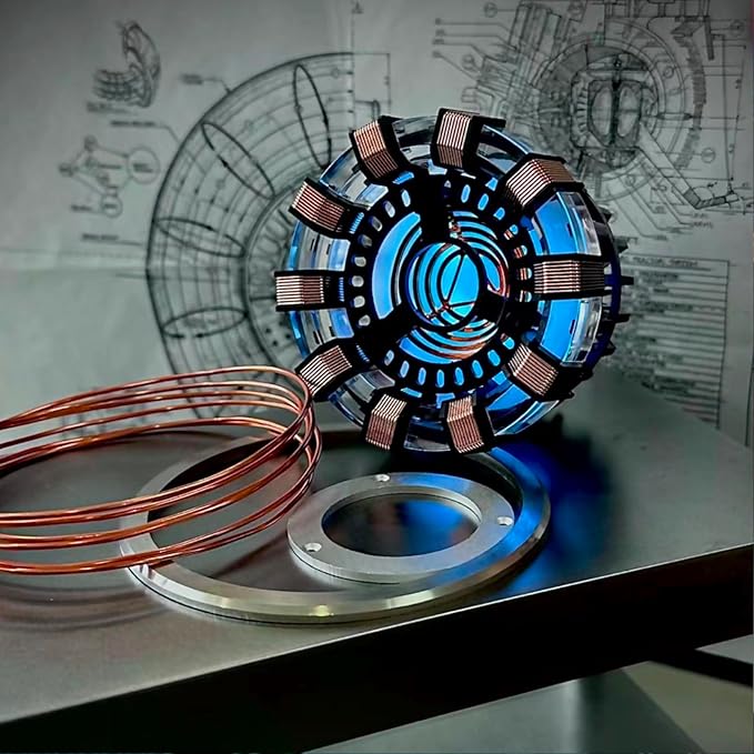 Moonacy Arc Reactor Light, Rechargeable Superhero Lamp, Multi-Color Cute Table Decor, Gifts for Him(Touch/Remote).