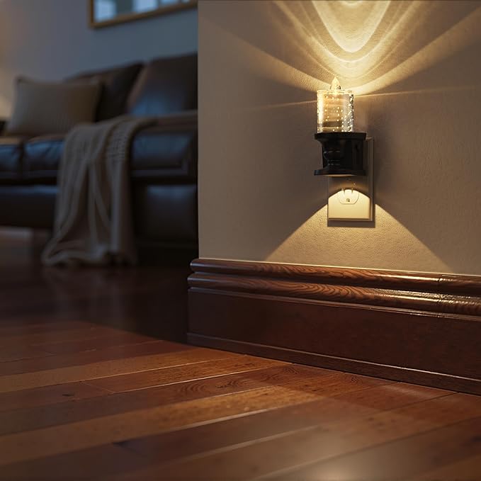 Briignite Flameless Candle Night Light, Bubble Night Lights Plug into Wall, Candle Nightlight with Light Sensor, Dimmable LED Night Light Plug in, Warm White 3000K Nightlight for Hallway Bathroom
