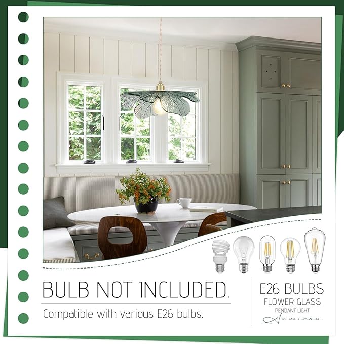 Gold Modern Brass Pendant Lights 15.74" Large Ceiling Hanging Light with Dark Green Glass Shade, Adjustable Glass Pendant Light for Dining Room Bedroom Hallway, 1-Light