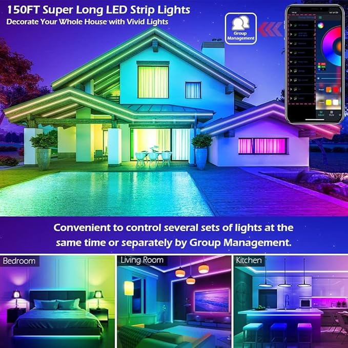 Honche Smart LED Fairy String Light USB 10M/33FT Rainbow Light Waterproof Remote/app Control Outdoor Indoor Rope Lights DIY Color Changing Christmas -mas String Light for Bedroom Garden Cafe