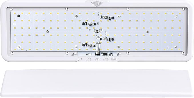 Leisure LED RV LED Ceiling Light Fixture 20" x 6.5" -1450 Lumen with Touch Dimmer Switch Interior Lighting for Car/RV/Trailer/Camper/Boat DC 12V Natural White 4000-4500K (1-PACK)