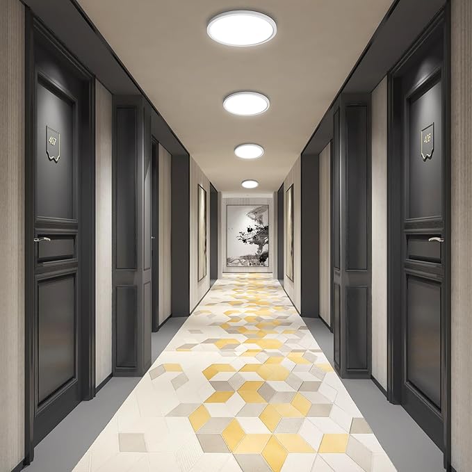 Aialun 16/20/24W Led Ceiling Lights Flush Mount, 0.67" Super Slim 12 Inch Ceiling Lights Dimmable, 2700K-6500K 5 Color Selectable Close to Ceiling Light fixtures for Bathroom, Kitchen, Hallway, 2 Pack